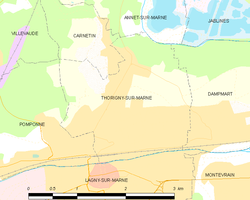 Map commune FR insee code 77464